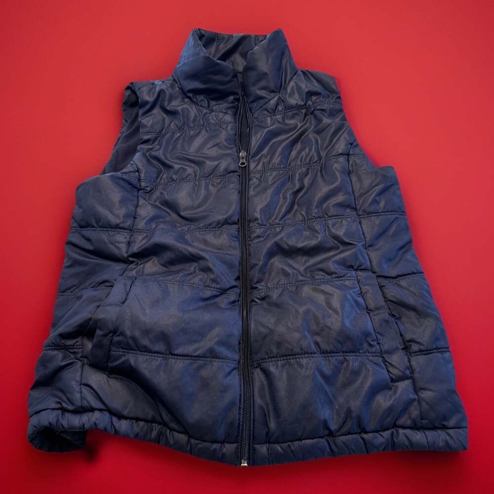 NY&C New York & Company Puffer Vest Womens  Full Zip Navy Outdoors-Camp-hiking M
